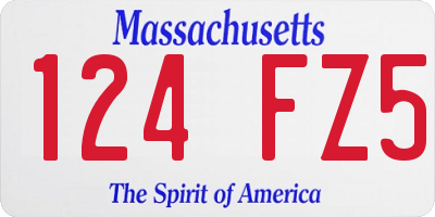 MA license plate 124FZ5