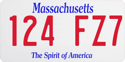MA license plate 124FZ7