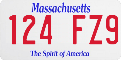 MA license plate 124FZ9