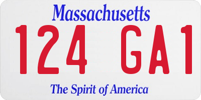 MA license plate 124GA1
