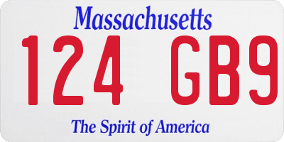MA license plate 124GB9