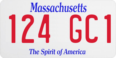 MA license plate 124GC1