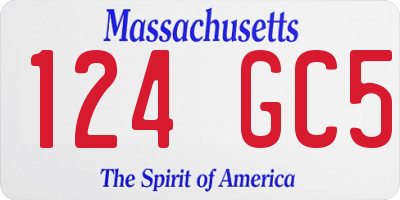 MA license plate 124GC5