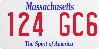 MA license plate 124GC6