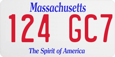 MA license plate 124GC7