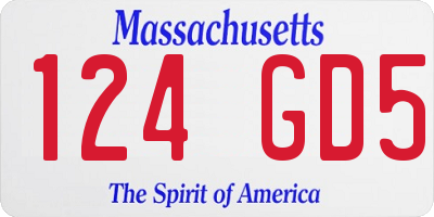 MA license plate 124GD5