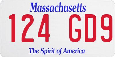 MA license plate 124GD9