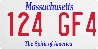 MA license plate 124GF4