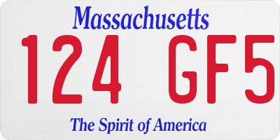 MA license plate 124GF5
