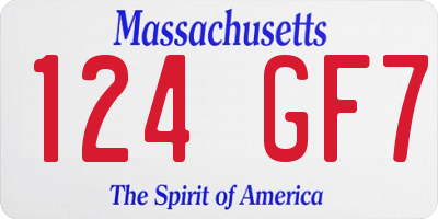 MA license plate 124GF7
