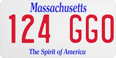 MA license plate 124GG0