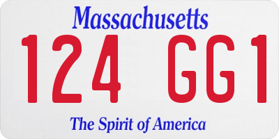 MA license plate 124GG1