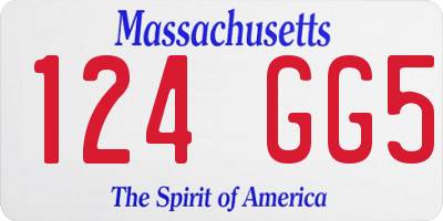 MA license plate 124GG5