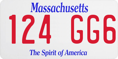 MA license plate 124GG6