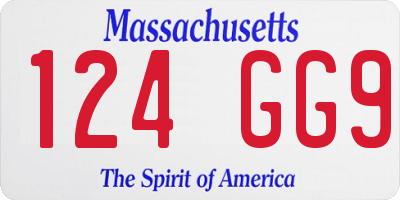 MA license plate 124GG9