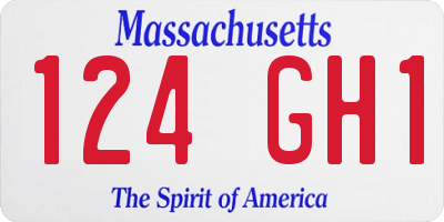 MA license plate 124GH1