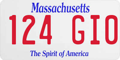 MA license plate 124GI0