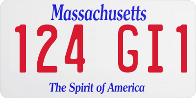 MA license plate 124GI1