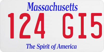 MA license plate 124GI5