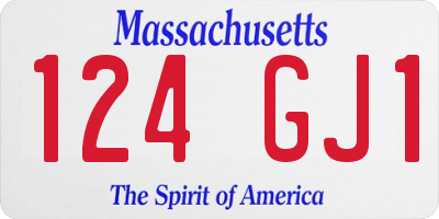 MA license plate 124GJ1