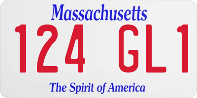 MA license plate 124GL1