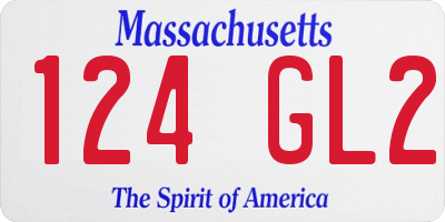 MA license plate 124GL2
