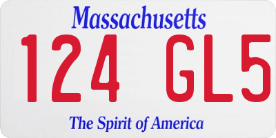 MA license plate 124GL5