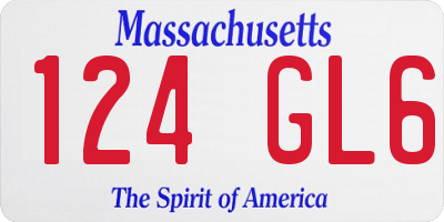 MA license plate 124GL6