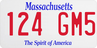 MA license plate 124GM5