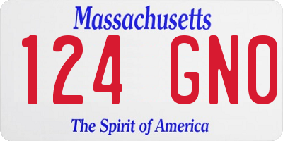 MA license plate 124GN0
