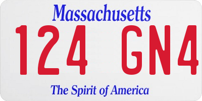 MA license plate 124GN4