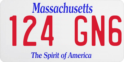 MA license plate 124GN6