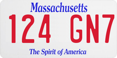 MA license plate 124GN7