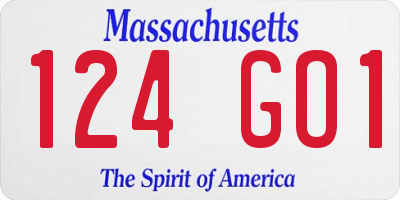 MA license plate 124GO1
