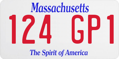 MA license plate 124GP1