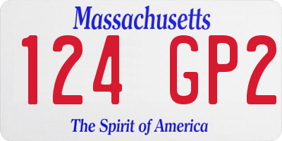 MA license plate 124GP2