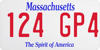 MA license plate 124GP4