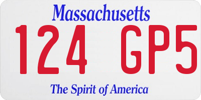 MA license plate 124GP5