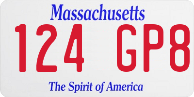 MA license plate 124GP8