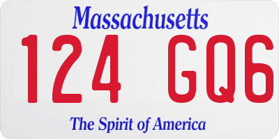 MA license plate 124GQ6