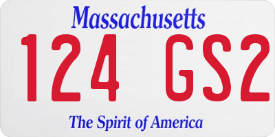 MA license plate 124GS2