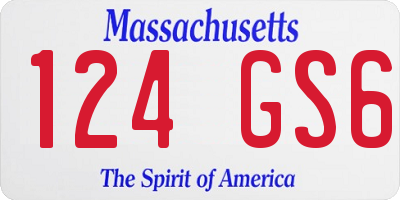 MA license plate 124GS6