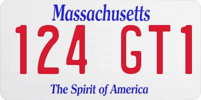 MA license plate 124GT1