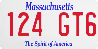 MA license plate 124GT6