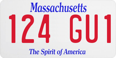 MA license plate 124GU1