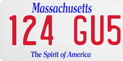 MA license plate 124GU5