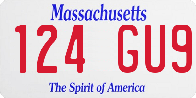 MA license plate 124GU9