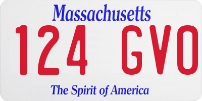 MA license plate 124GV0