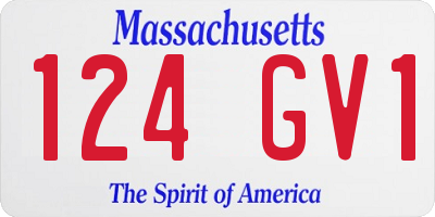 MA license plate 124GV1