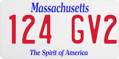 MA license plate 124GV2